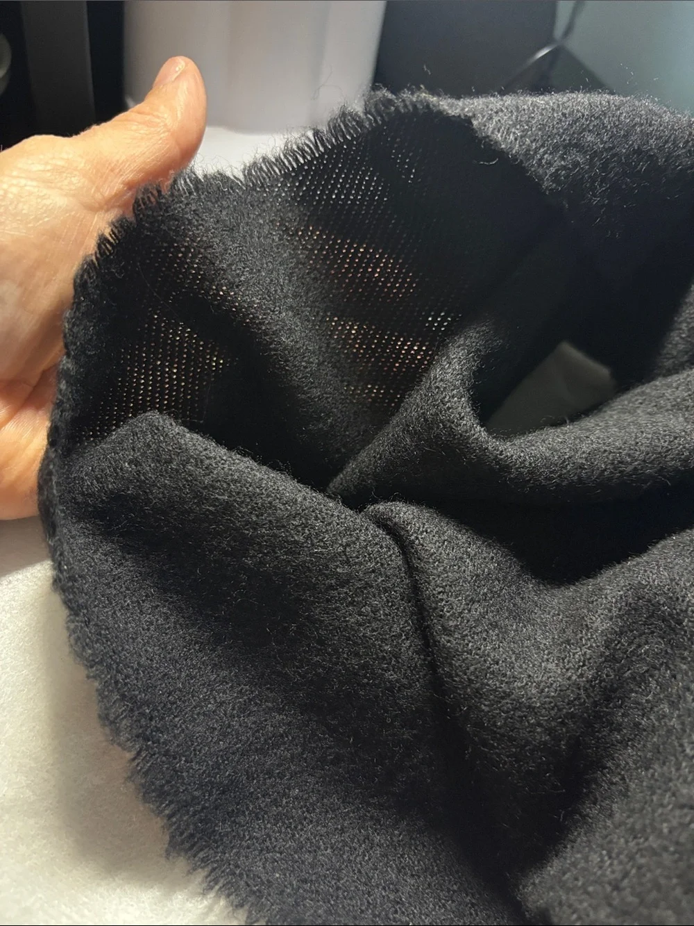Dior  Black Fringe Wool Scarf with Christian Dior Tag - Picture 15 of 17
